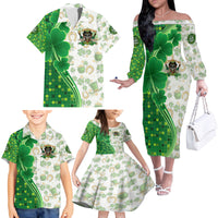 Happy St Patrick's Day Family Matching Off The Shoulder Long Sleeve Dress and Hawaiian Shirt Eat Drink and Be Irish - Wonder Print Shop