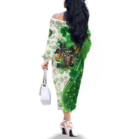 Happy St Patrick's Day Family Matching Off The Shoulder Long Sleeve Dress and Hawaiian Shirt Eat Drink and Be Irish - Wonder Print Shop