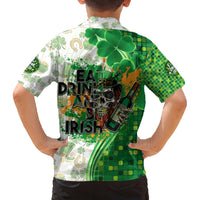 Happy St Patrick's Day Family Matching Off Shoulder Maxi Dress and Hawaiian Shirt Eat Drink and Be Irish - Wonder Print Shop