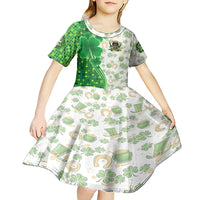 Happy St Patrick's Day Kid Short Sleeve Dress Eat Drink and Be Irish - Wonder Print Shop