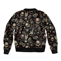 Rock And Roll Skull Pattern Design Bomber Jacket - Wonder Print Shop