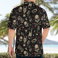 Rock And Roll Skull Pattern Design Hawaiian Shirt - Wonder Print Shop
