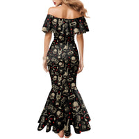 Rock And Roll Skull Pattern Design Mermaid Dress - Wonder Print Shop