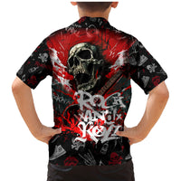 Rock And Roll Skull Forever Family Matching Mermaid Dress and Hawaiian Shirt - Wonder Print Shop
