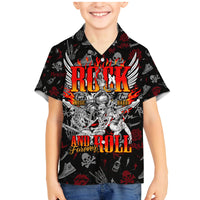 Rock And Roll Skull Forever Family Matching Mermaid Dress and Hawaiian Shirt - Wonder Print Shop