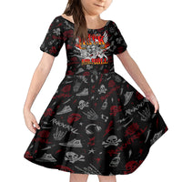 Rock And Roll Skull Forever Family Matching Off Shoulder Short Dress and Hawaiian Shirt - Wonder Print Shop
