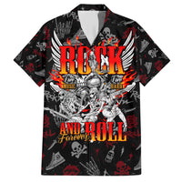Rock And Roll Skull Forever Family Matching Short Sleeve Bodycon Dress and Hawaiian Shirt - Wonder Print Shop