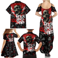 Rock And Roll Skull Forever Family Matching Summer Maxi Dress and Hawaiian Shirt - Wonder Print Shop