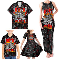 Rock And Roll Skull Forever Family Matching Tank Maxi Dress and Hawaiian Shirt - Wonder Print Shop