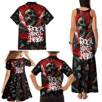 Rock And Roll Skull Forever Family Matching Tank Maxi Dress and Hawaiian Shirt - Wonder Print Shop