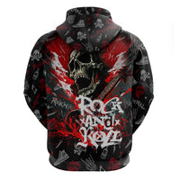 Rock And Roll Skull Forever Hoodie - Wonder Print Shop