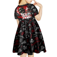 Rock And Roll Skull Forever Kid Short Sleeve Dress - Wonder Print Shop