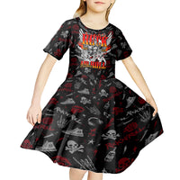 Rock And Roll Skull Forever Kid Short Sleeve Dress - Wonder Print Shop