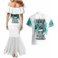 Im Not Always A Bitch Just Kidding Go Fuck Yourself Couples Matching Mermaid Dress and Hawaiian Shirt - Wonder Print Shop