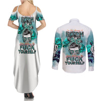 Im Not Always A Bitch Just Kidding Go Fuck Yourself Couples Matching Summer Maxi Dress and Long Sleeve Button Shirts - Wonder Print Shop