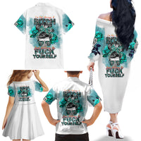 Im Not Always A Bitch Just Kidding Go Fuck Yourself Family Matching Off Shoulder Long Sleeve Dress and Hawaiian Shirt - Wonder Print Shop