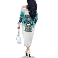 Im Not Always A Bitch Just Kidding Go Fuck Yourself Family Matching Off Shoulder Long Sleeve Dress and Hawaiian Shirt - Wonder Print Shop