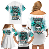 Im Not Always A Bitch Just Kidding Go Fuck Yourself Family Matching Off Shoulder Short Dress and Hawaiian Shirt - Wonder Print Shop