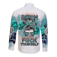 Im Not Always A Bitch Just Kidding Go Fuck Yourself Long Sleeve Button Shirt - Wonder Print Shop