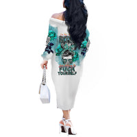 Im Not Always A Bitch Just Kidding Go Fuck Yourself Off The Shoulder Long Sleeve Dress - Wonder Print Shop