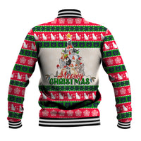 Merry Christmas Cat Baseball Jacket Meowy Catmas Xmas Tree - Wonder Print Shop