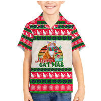 Merry Christmas Cat Family Matching Mermaid Dress and Hawaiian Shirt Meowy Catmas Xmas Tree - Wonder Print Shop