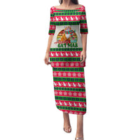 Merry Christmas Cat Family Matching Puletasi Dress and Hawaiian Shirt Meowy Catmas Xmas Tree - Wonder Print Shop