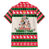 Merry Christmas Cat Family Matching Short Sleeve Bodycon Dress and Hawaiian Shirt Meowy Catmas Xmas Tree - Wonder Print Shop