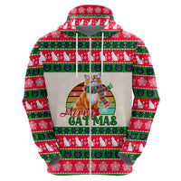 Merry Christmas Cat Hoodie Meowy Catmas Xmas Tree - Wonder Print Shop
