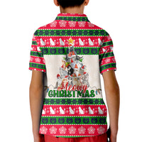 Merry Christmas Cat Kid Polo Shirt Meowy Catmas Xmas Tree - Wonder Print Shop