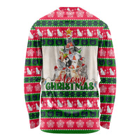 Merry Christmas Cat Long Sleeve Shirt Meowy Catmas Xmas Tree - Wonder Print Shop