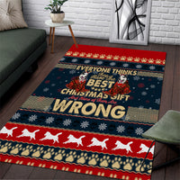 Merry Wet Nosemas Area Rug Christmas Husky - Wonder Print Shop
