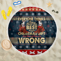 Merry Wet Nosemas Beach Blanket Christmas Husky - Wonder Print Shop