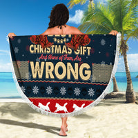 Merry Wet Nosemas Beach Blanket Christmas Husky - Wonder Print Shop