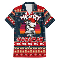 Merry Wet Nosemas Family Matching Mermaid Dress and Hawaiian Shirt Christmas Husky - Wonder Print Shop