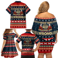 Merry Wet Nosemas Family Matching Off Shoulder Short Dress and Hawaiian Shirt Christmas Husky - Wonder Print Shop