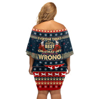 Merry Wet Nosemas Family Matching Off Shoulder Short Dress and Hawaiian Shirt Christmas Husky - Wonder Print Shop