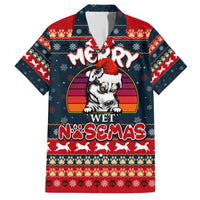 Merry Wet Nosemas Family Matching Short Sleeve Bodycon Dress and Hawaiian Shirt Christmas Husky - Wonder Print Shop