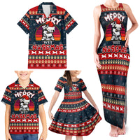 Merry Wet Nosemas Family Matching Tank Maxi Dress and Hawaiian Shirt Christmas Husky - Wonder Print Shop