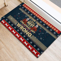 Merry Wet Nosemas Rubber Doormat Christmas Husky - Wonder Print Shop