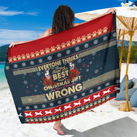 Merry Wet Nosemas Sarong Christmas Husky - Wonder Print Shop