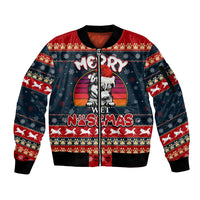 Merry Wet Nosemas Sleeve Zip Bomber Jacket Christmas Husky - Wonder Print Shop