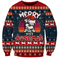 Merry Wet Nosemas Sweatshirt Christmas Husky - Wonder Print Shop