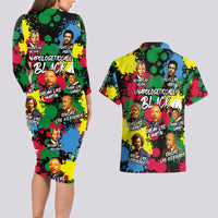 Unapologetically Black Couples Matching Long Sleeve Bodycon Dress and Hawaiian Shirt Civil Rights Leaders - Wonder Print Shop