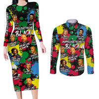 Unapologetically Black Couples Matching Long Sleeve Bodycon Dress and Long Sleeve Button Shirt Civil Rights Leaders - Wonder Print Shop
