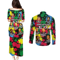Unapologetically Black Couples Matching Puletasi and Long Sleeve Button Shirt Civil Rights Leaders - Wonder Print Shop
