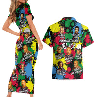 Unapologetically Black Couples Matching Short Sleeve Bodycon Dress and Hawaiian Shirt Civil Rights Leaders - Wonder Print Shop