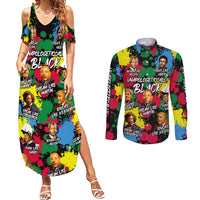 Unapologetically Black Couples Matching Summer Maxi Dress and Long Sleeve Button Shirt Civil Rights Leaders - Wonder Print Shop