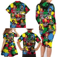 Unapologetically Black Family Matching Long Sleeve Bodycon Dress and Hawaiian Shirt Civil Rights Leaders - Wonder Print Shop