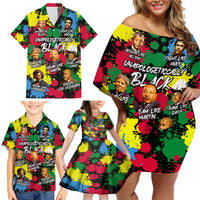 Unapologetically Black Family Matching Off Shoulder Short Dress and Hawaiian Shirt Civil Rights Leaders - Wonder Print Shop